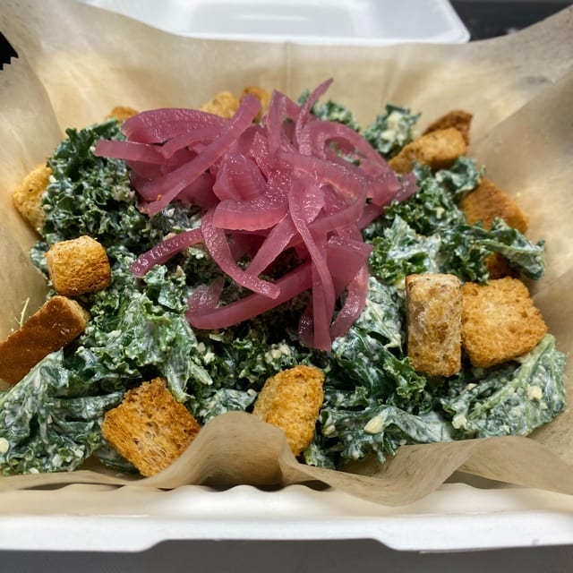 Half Kale Caesar Salad.