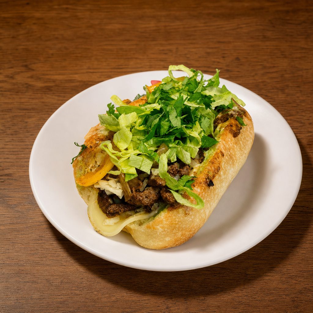 Beef Cheesesteak Sandwich.
