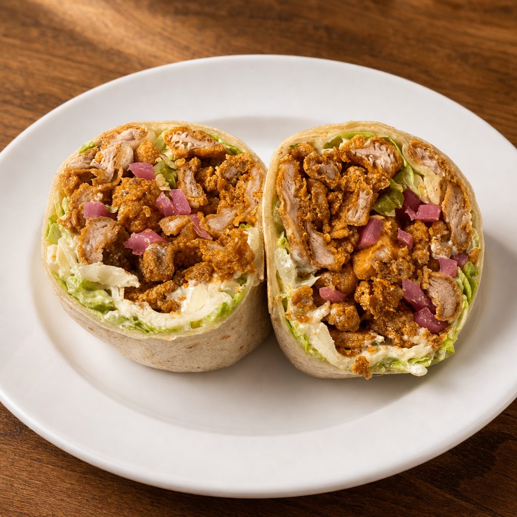 Fried Buffalo Chicken Nugget Burrito.