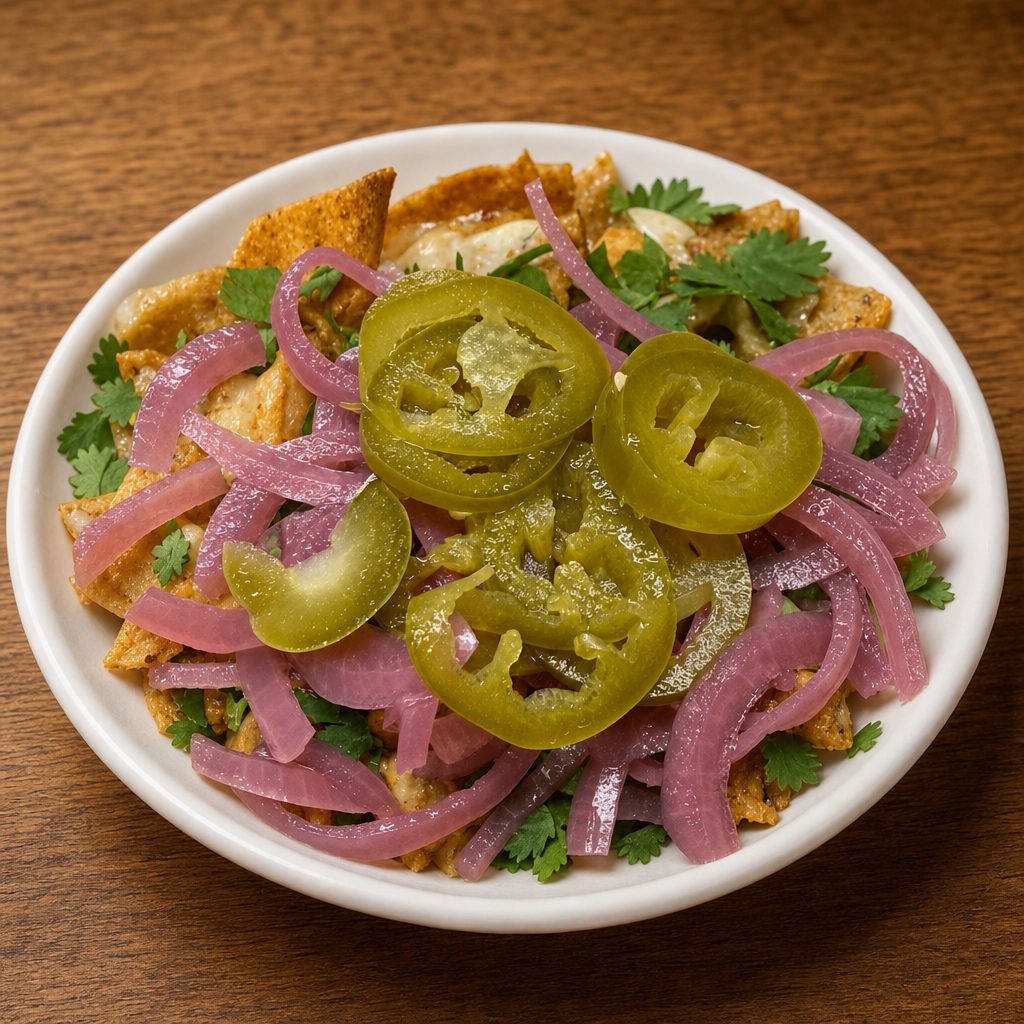 Side House Pickled Red Onions and Jalapeños.